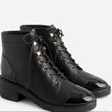 J. Crew Shoes | Lcrepe-Sole Lace-Up Boots In Leather! | Color: Black | Size: 10