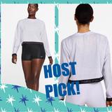Nike Tops | Host Picknike Cropped Long Sleeve Top White Size 8/10 | Color: Black/White | Size: M 8/10