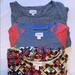 Lularoe Dresses | Lot Of Three Lularoe Carly Swing Dresses | Color: Blue/Red | Size: Xxs