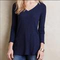 Anthropologie Tops | Anthropologie Deletta Ribbed Tunic Top Size Small | Color: Black/Blue | Size: S