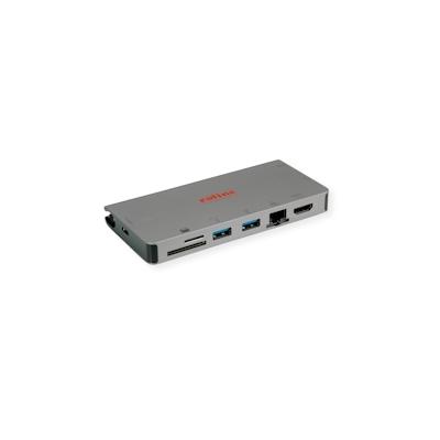 ROLINE USB Typ C Dockingstation, HDMI 4K, VGA, 2x USB 3.2 Gen 1, LAN, PD, Cardreader Image