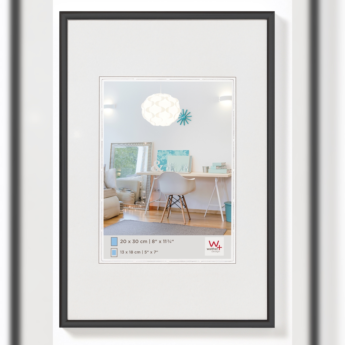 walther + design Lifestyle Kunststoff Bilderrahmen 59,4x84 cm SCHWARZ Image