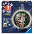 Ravensburger 3D Puzzle 11248 - Nachtlicht Puzzle-Ball Raubkatzen - 72 Teile - ab 6 Jahren, LED Nachttischlampe mit Klatsch-Mechanismus