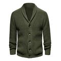 KTWOLEN Mens Shawl Collar Cardigan Long Sleeve Chunky Knit Sweater Button Down Casual Winter Coat Jumper with Pockets Army Green