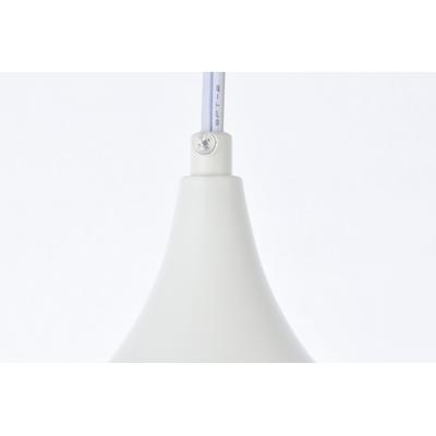 Nora 1 Light white plug-in pendant - Elegant Lighting LDPG2003WH