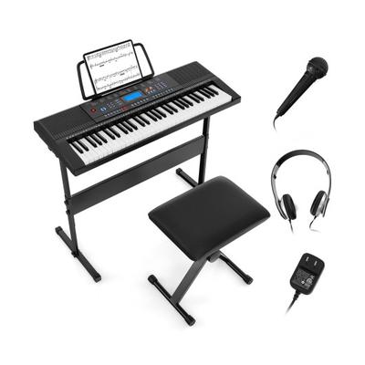 Costway 61-Key Electronic Keyboard Piano Starter Set with Stand Bench and Headphones