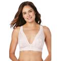 Plus Size Women's The Nola Lace Wirefree Front Closure Bralette by Leading Lady in Pearl Pink (Size M)