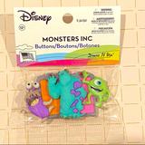 Disney Other | 2 For $30 Monsters Inc Buttons | Color: Green | Size: Various