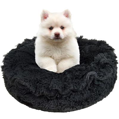Bessie and Barnie Ultra Plush Luxury Deluxe Lily Pod Pet Bed, 24" L X 24" W X 4" H, Wolfhound Gray