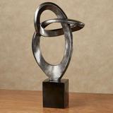 Eternal Love Abstract Table Sculpture Silver , Silver