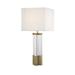 Brayden Studio® Blanchard 28" Table Lamp Linen/Metal/Crystal in Yellow | 28 H x 12 W x 12 D in | Wayfair EC0AF17A1562403DACDE436C71872984