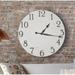 Charlton Home® Oversized Eisele Wall Clock Wood/Solid Wood in Black/Brown/White | 24 H x 24 W x 2 D in | Wayfair 50D17F7C2B53467CB81F32EA995C9D59