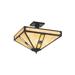 Arroyo Craftsman Pasadena 4 - Light Unique Bowl Semi Flush Mount Glass, Crystal in Black/Brown | 10.88 H x 11 W x 11 D in | Wayfair PIH-11OCS-BZ