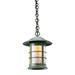 Arroyo Craftsman Newport 1-Light Outdoor Hanging Lantern Glass/Metal in Gray/Black | 12 H x 9.25 W x 9.25 D in | Wayfair NH-9TN-BK