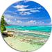 Design Art 'Tranquil Seychelles Tropical Beach' Photographic Print on Metal in Blue/Green | 23 H x 23 W x 1 D in | Wayfair MT11454-C23