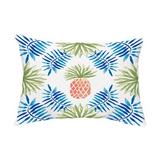 Bay Isle Home™ Dorado Pineapple & Spike Outdoor Rectangular Pillow Cover & Insert Polyester/Polyfill blend in Blue | 14 H x 20 W x 6 D in | Wayfair