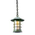 Arroyo Craftsman Newport 1-Light Outdoor Hanging Lantern Glass/Metal in White/Brown | 12 H x 9.25 W x 9.25 D in | Wayfair NH-9CR-AC