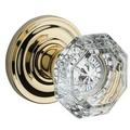 Baldwin Crystal Passage Door Knob w/ Traditional Round Rose in Yellow | 5.9 H x 3.7 W x 11.1 D in | Wayfair 9BR3522-160