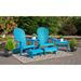 Bayou Breeze Aatikah Plastic Adirondack Chair w/ Ottoman & Table in Blue | 40 H x 31 W x 32 D in | Wayfair 609EE9F1CC464AC4A2B6866D352EEE2C