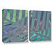 Bay Isle Home™ Leaf Shades III 2 Piece Graphic Art on Wrapped Canvas Set Canvas in Green | 18 H x 28 W x 2 D in | Wayfair BAYI4932 33539683