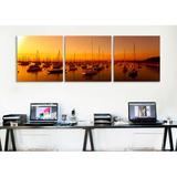 Breakwater Bay Boats Moored, Chicago River, Chicago 3 Piece Photographic Print on Wrapped Canvas Set Canvas in White | Wayfair BKWT1597 38230731