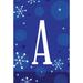 Toland Home Garden Winter Snowflakes Monogram Garden flag, Polyester in Blue | 18 H x 12.5 W in | Wayfair 1110168