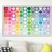 Brayden Studio® 'Circles & Squares 55 Rainbow Joy' Framed Graphic Art Print on Canvas in Blue/Green/Pink | 21.5 H x 33.5 W x 2 D in | Wayfair