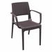 Brayden Studio® Ramseur Stacking Plastic/Resin Patio Dining Armchair Plastic/Resin in Brown | 32 H x 23 W x 24 D in | Wayfair