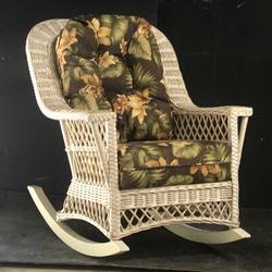 Bay Isle Home™ Rosado Rocking Chair Cotton in White | Wayfair 7E1AAD59445C415CA571A36BE3847B03