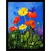 Buy Art For Less 'Icelantic Poppies Poster' by Elizabeth Stack Framed Painting Print Paper in Blue/Red/Yellow | 16 H x 12 W x 1 D in | Wayfair