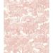 Brewster Home Fashions Spinney Toile 33' L x 20.5" W Wallpaper Roll Paper in Pink/White | 20.5 W in | Wayfair 3115-12544
