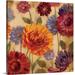 Winston Porter 'Rainbow Dahlias Crop III' by Anieyah Painting Print on Canvas Canvas, Polyester in Blue/Orange/Red | 16 H x 16 W x 1.25 D in | Wayfair