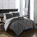 Chic Home Jacky Reversible Comforter Set Polyester/Polyfill/Microfiber in Gray | Queen | Wayfair CS2285-WR