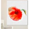 Design Art 'Large Red Poppy on White Back' Painting Print on Wrapped Canvas in Red/White | 20 H x 12 W x 1 D in | Wayfair PT13885-12-20