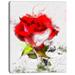 Design Art 'Hand-drawn Watercolor Rose Flower' Painting Print on Wrapped Canvas in Red | 20 H x 12 W x 1 D in | Wayfair PT13602-12-20