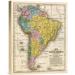 East Urban Home 'Map of South America, 1839' Print on Canvas in Yellow | 16 H x 12 W x 1.5 D in | Wayfair EABP7628 40292779
