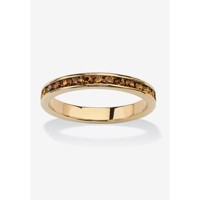 Women's Yellow Gold Plated Simulated Birthstone Eternity Ring by PalmBeach Jewelry in November (Size 6)