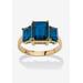 Women's Yellow Gold-Plated Simulated Emerald Cut Birthstone Ring by PalmBeach Jewelry in September (Size 8)