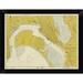 East Urban Home 'Nautical Chart - San Diego Bay ca. 1974 - Sepia Tinted' Framed Graphic Art Print Paper in Yellow | 9 H x 12 W x 1.5 D in | Wayfair