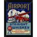 East Urban Home 'Airport Straight Whiskey' Framed Graphic Art Print' Framed Graphic Art Print Paper in Blue/Indigo | 12 H x 9.02 W x 1 D in | Wayfair