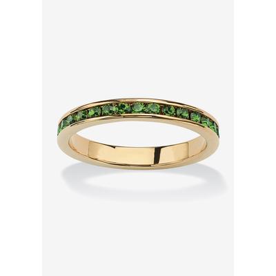 Women's Yellow Gold Plated Simulated Birthstone Eternity Ring by PalmBeach Jewelry in August (Size 8)