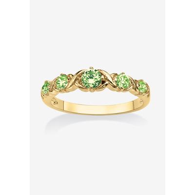 Women's Yellow Gold-Plated Simulated Birthstone Ring by PalmBeach Jewelry in August (Size 5)