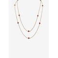 Women's Gold Tone Endless 48" Necklace with Princess Cut Birthstone by PalmBeach Jewelry in July