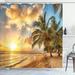 East Urban Home Tropical Exotic Sandy Beach Single Shower Curtain Polyester | 75 H x 75 W in | Wayfair EABN1137 39404184