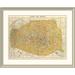 East Urban Home 'Gilded Map of Paris' Framed Print Paper | 20 H x 24 W x 1.5 D in | Wayfair EASN3988 39506989