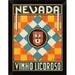 East Urban Home 'Nevada Vinho Licorso' Framed Graphic Art Print Paper in Blue/Orange/Yellow | 12 H x 9.02 W x 1 D in | Wayfair EASN7458 39516836
