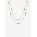 Women's Gold Tone Endless 48" Necklace with Princess Cut Birthstone by PalmBeach Jewelry in February