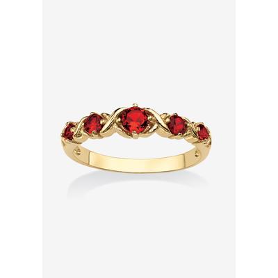 Women's Yellow Gold-Plated Simulated Birthstone Ring by PalmBeach Jewelry in July (Size 9)