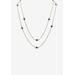 Women's Gold Tone Endless 48" Necklace with Princess Cut Birthstone by PalmBeach Jewelry in September