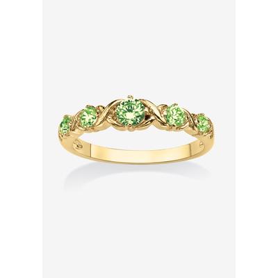 Women's Yellow Gold-Plated Simulated Birthstone Ring by PalmBeach Jewelry in August (Size 9)